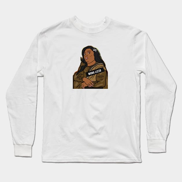 Mona Lizzo Long Sleeve T-Shirt by Drawing Daily USA